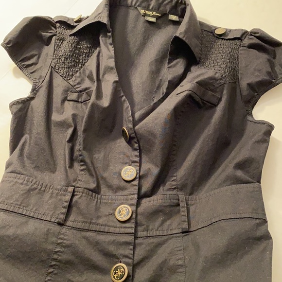 Vintage Y2K Guess Black button down tunic / dress - Picture 10 of 13